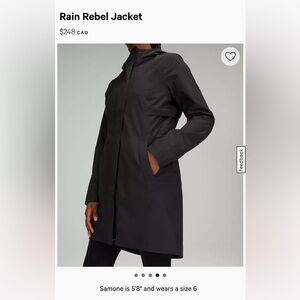 Black Lululemon Rain Rebel Jacket